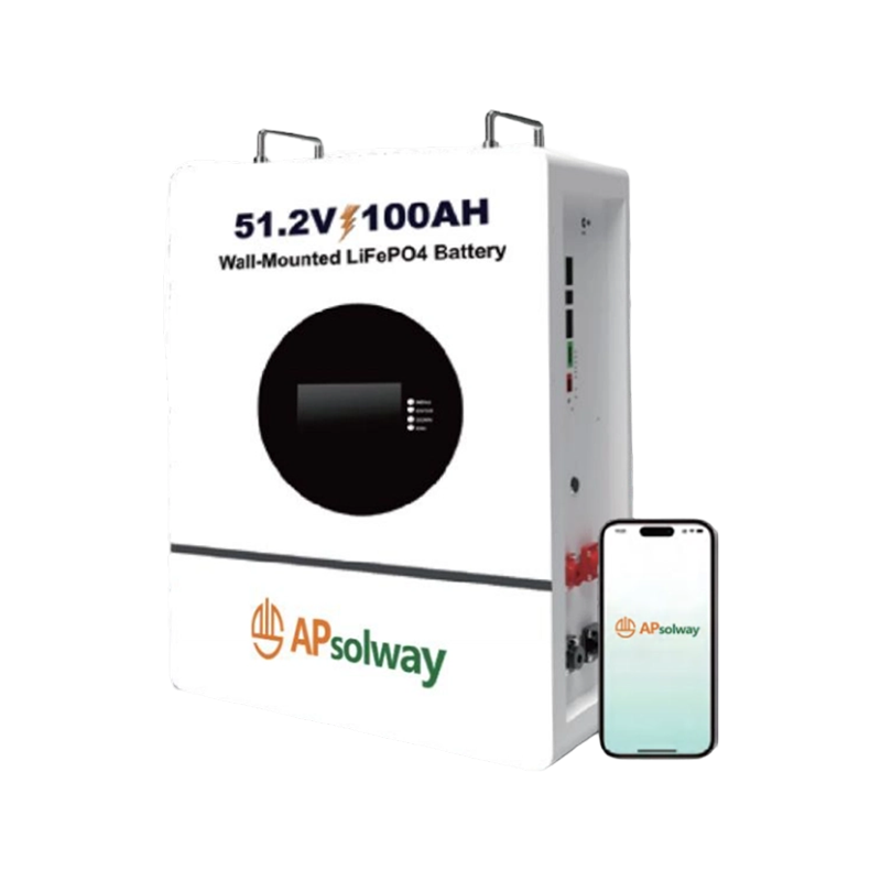 51.2V 100Ah بطارية LiFePO₄ مثبتة على الحائط حماية BMS